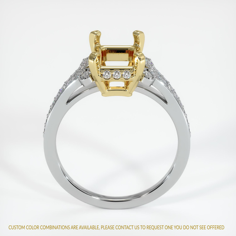 18K Yellow & White Antique Style Ring Setting