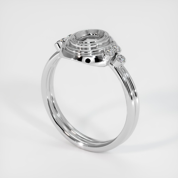 14K White Gold Antique Style Ring Setting