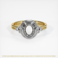 14K White & Yellow Antique Style Ring Setting Image