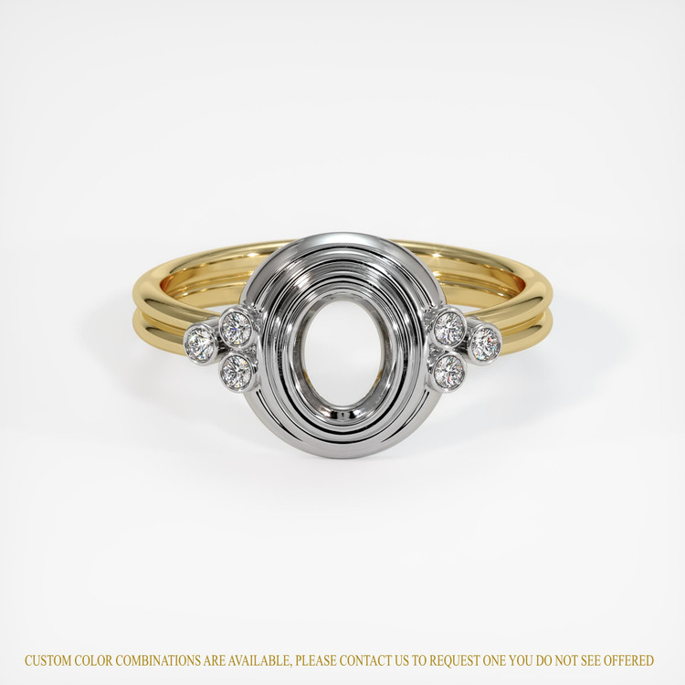 14K White & Yellow Antique Style Ring Setting