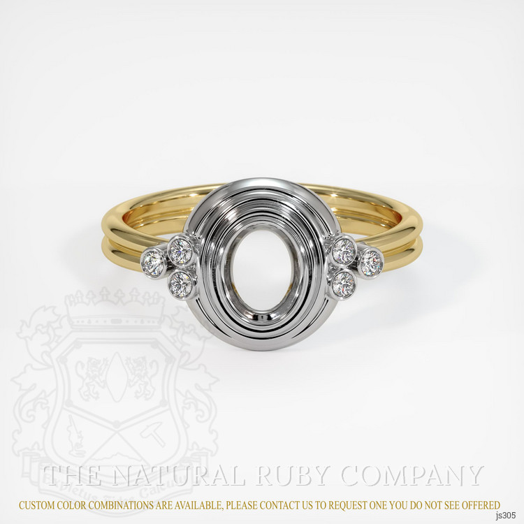 14K White & Yellow Antique Style Ring Setting