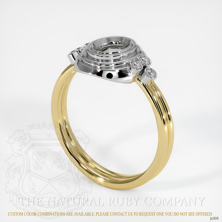 18K White & Yellow Antique Style Ring Setting