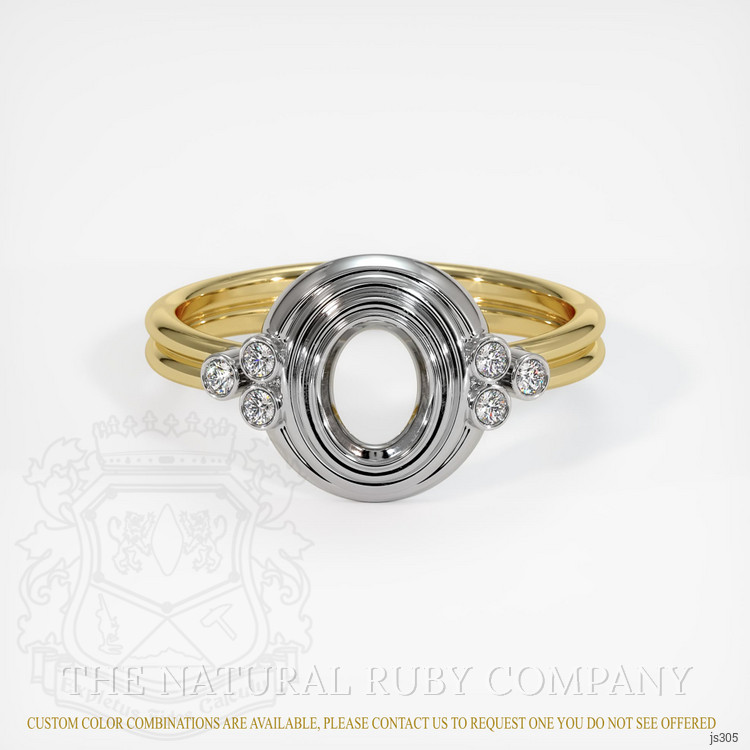 18K White & Yellow Antique Style Ring Setting