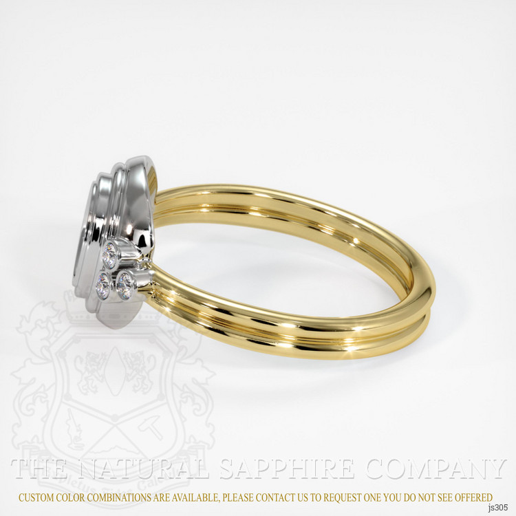 18K White & Yellow Antique Style Ring Setting
