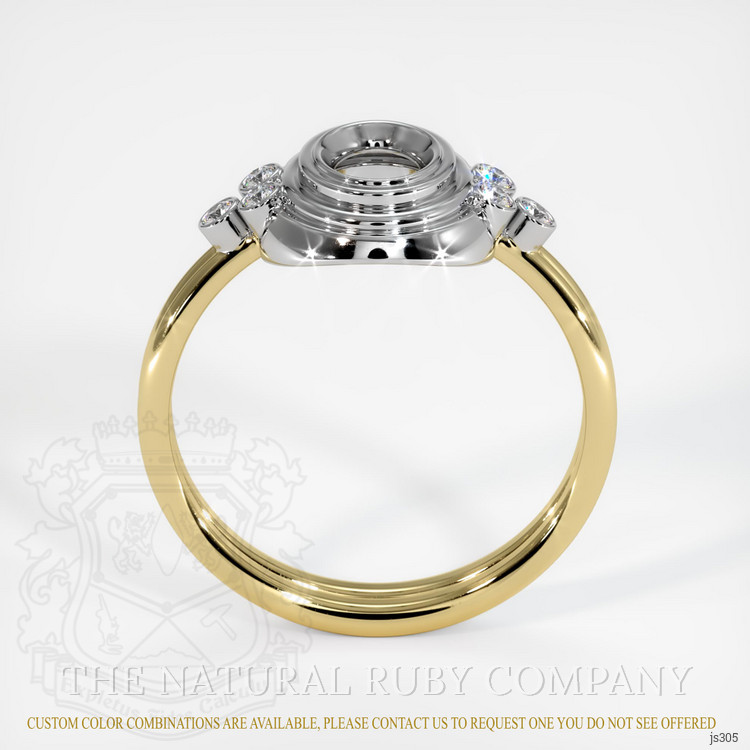 18K White & Yellow Antique Style Ring Setting