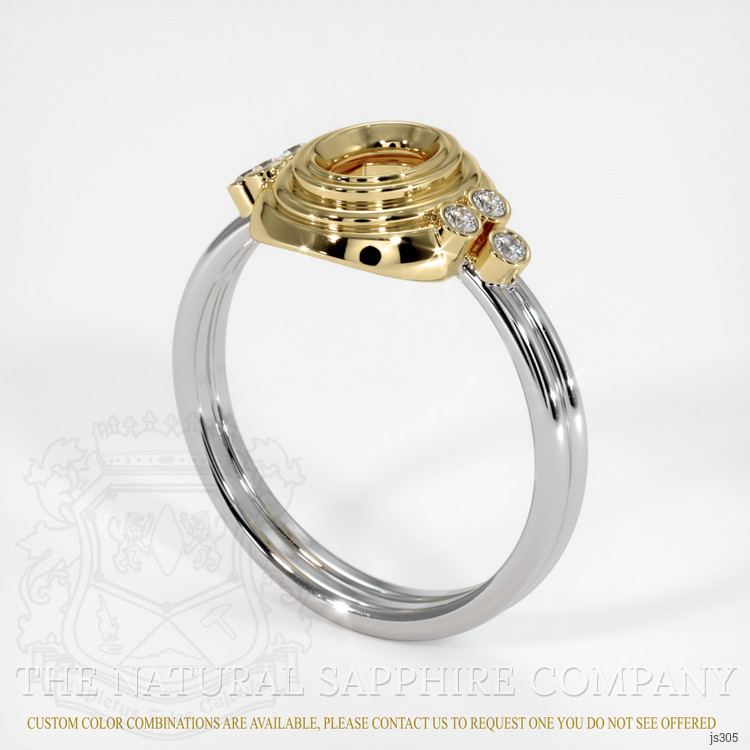 14K Yellow & White Antique Style Ring Setting