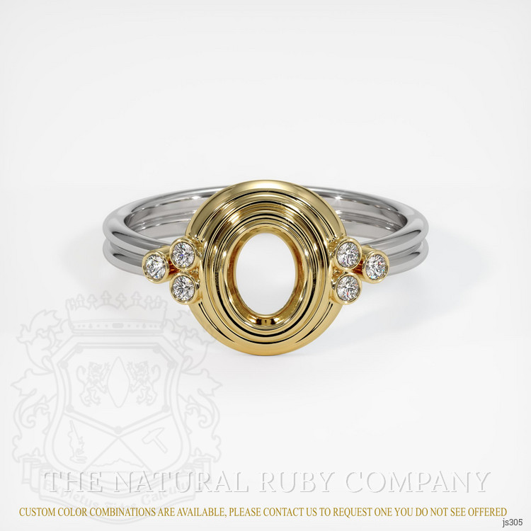 14K Yellow & White Antique Style Ring Setting