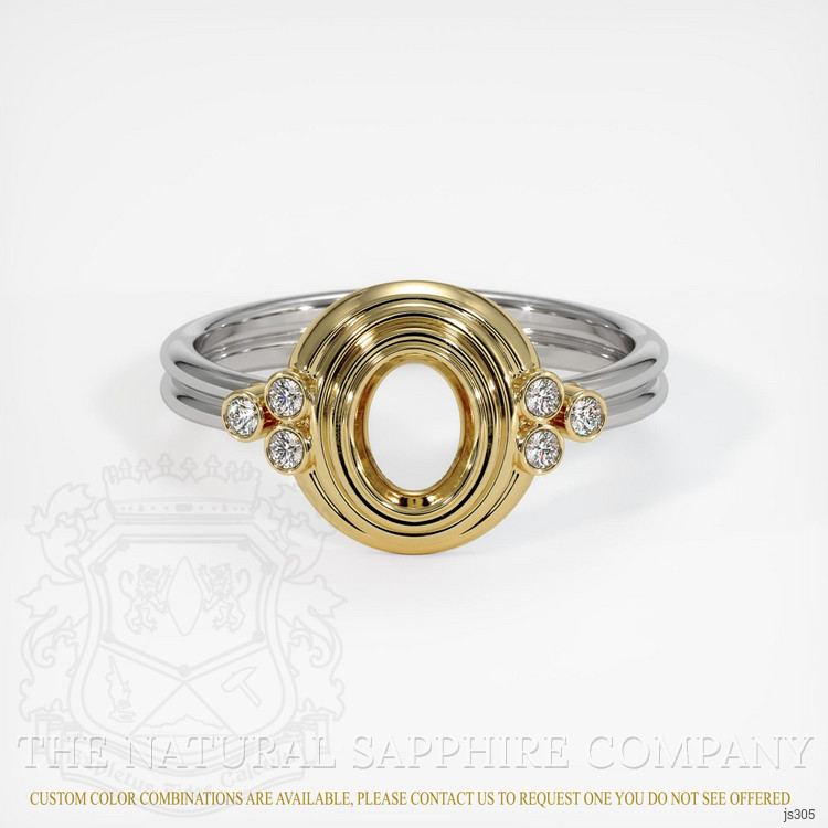 14K Yellow & White Antique Style Ring Setting