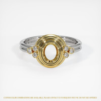 18K Yellow & White Antique Style Ring Setting Image