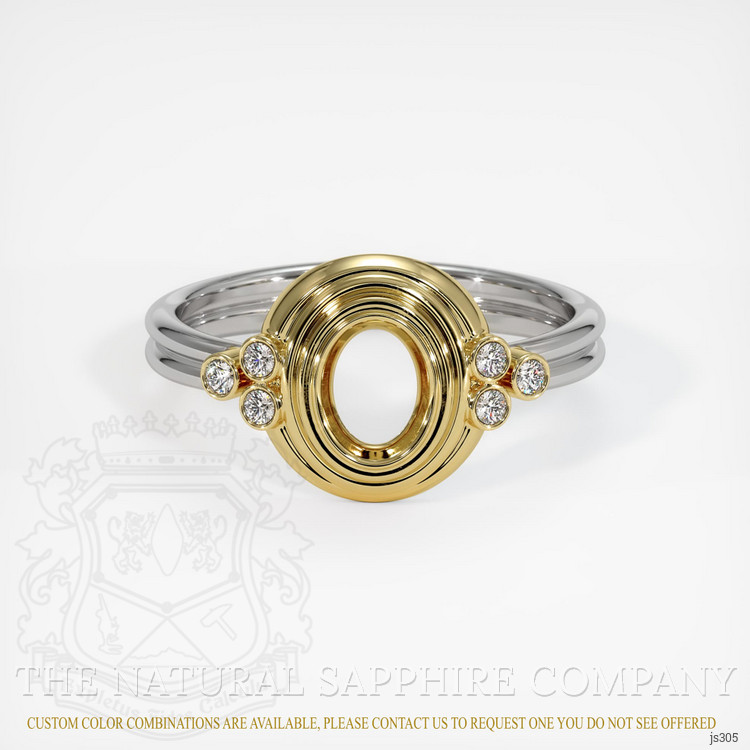 18K Yellow & White Antique Style Ring Setting