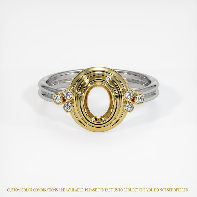 18K Yellow & White Antique Style Ring Setting
