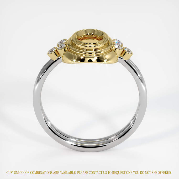 18K Yellow & White Antique Style Ring Setting