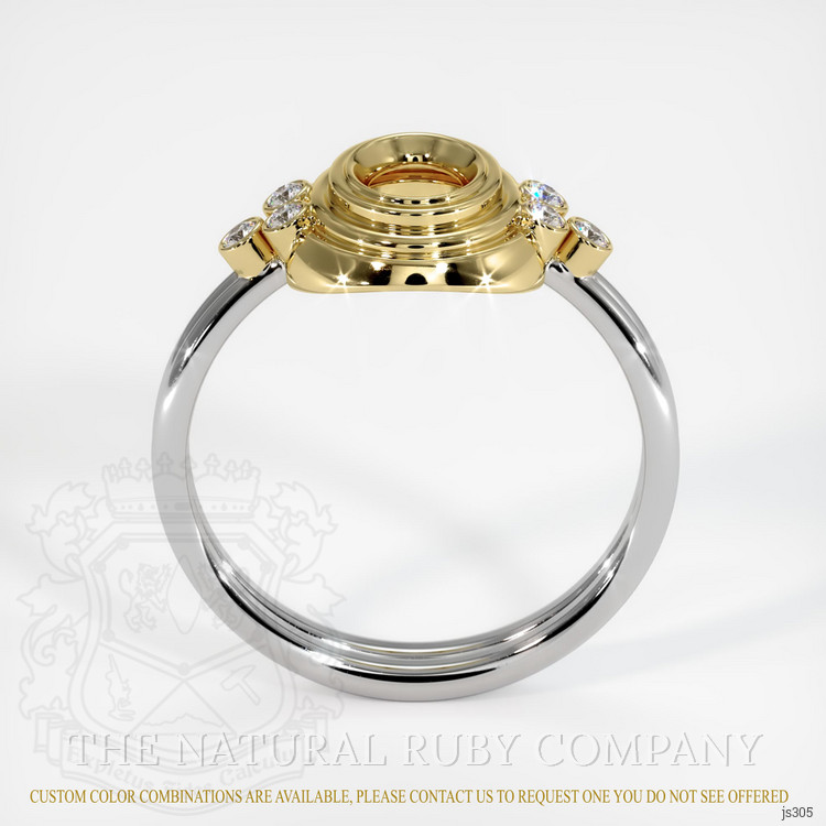 18K Yellow & White Antique Style Ring Setting