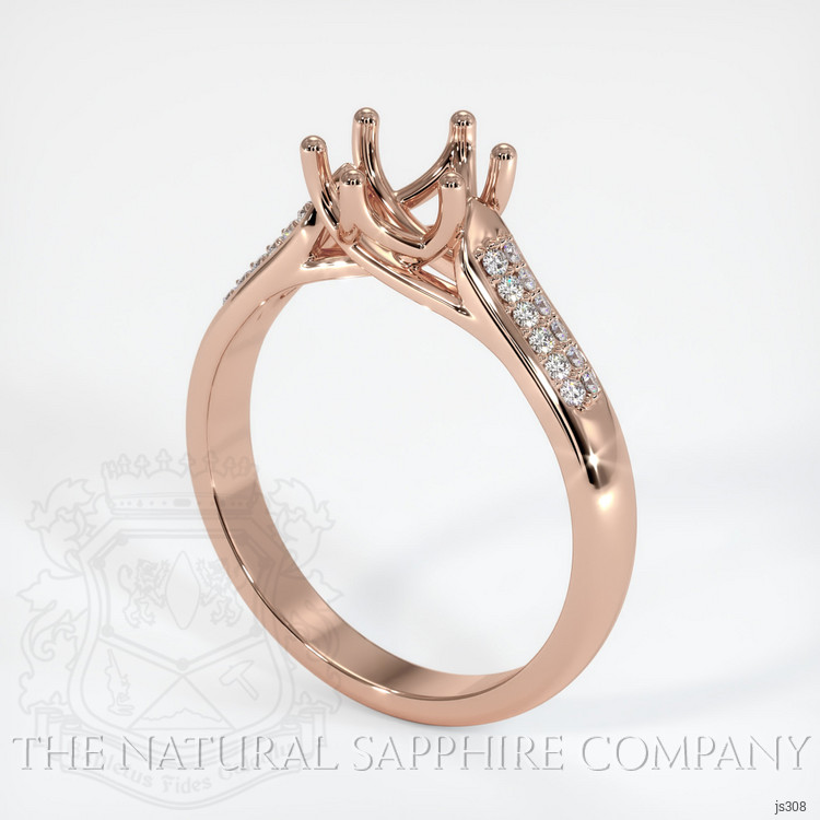 14K Rose Gold Pave Ring Setting