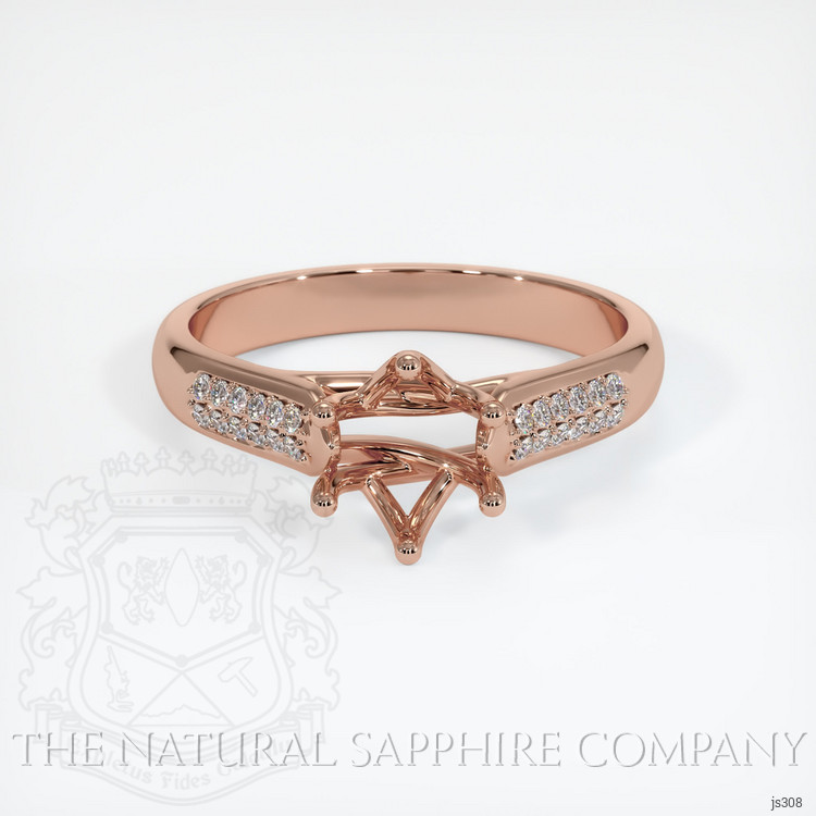 14K Rose Gold Pave Ring Setting