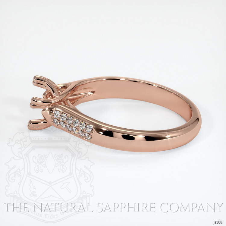 14K Rose Gold Pave Ring Setting