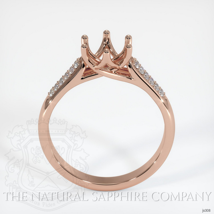 14K Rose Gold Pave Ring Setting