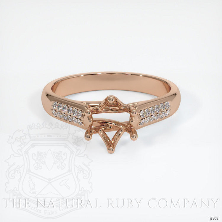 18K Rose Gold Pave Ring Setting