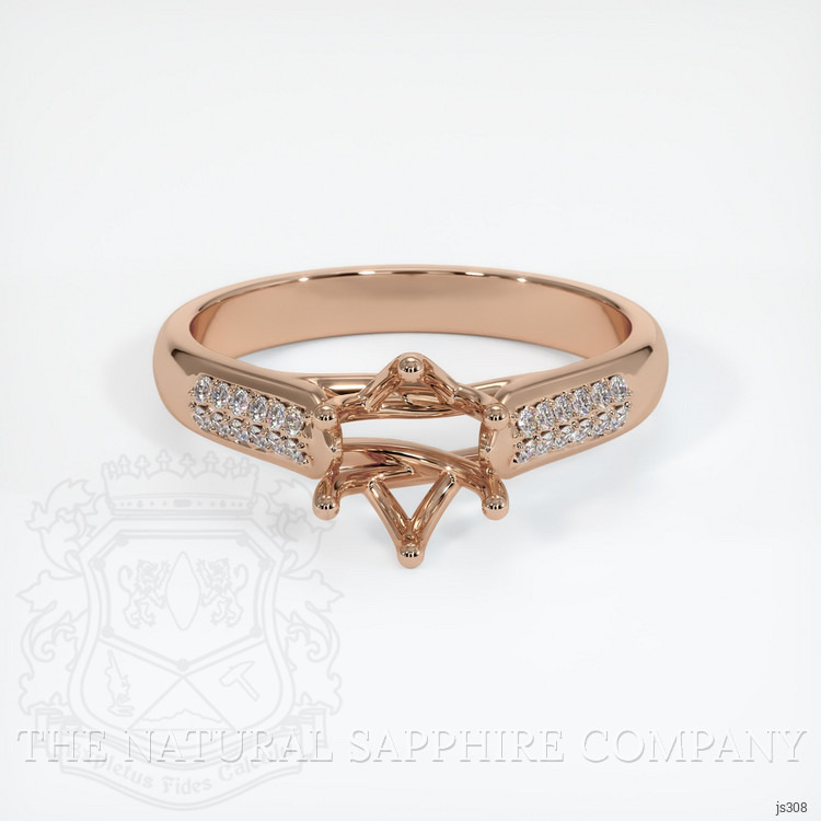 18K Rose Gold Pave Ring Setting