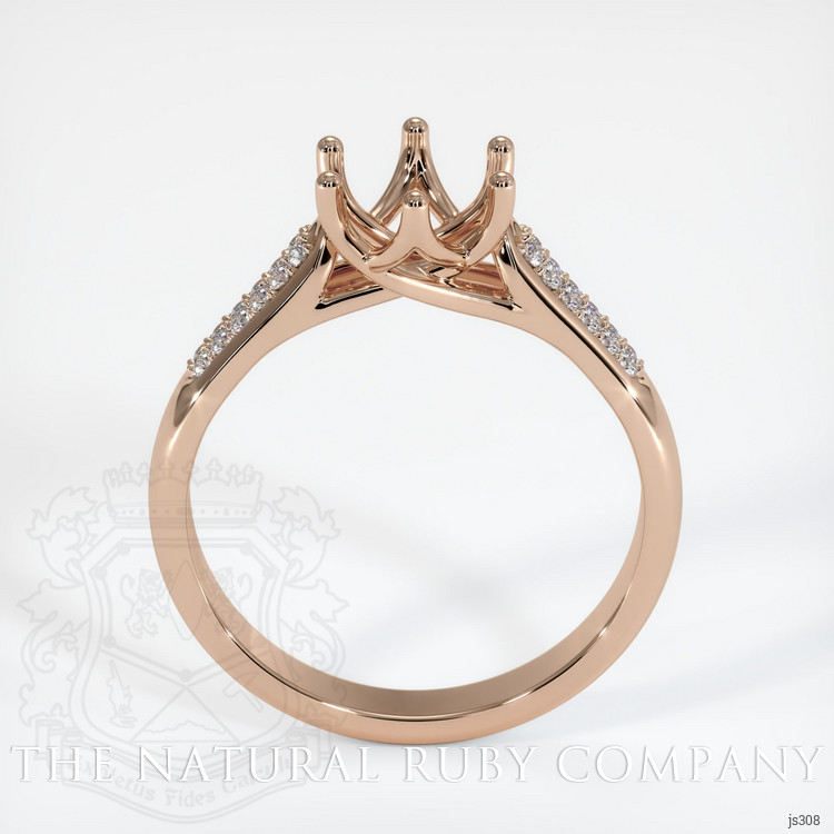 18K Rose Gold Pave Ring Setting
