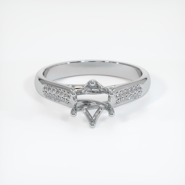 14K White Gold Pave Ring Setting