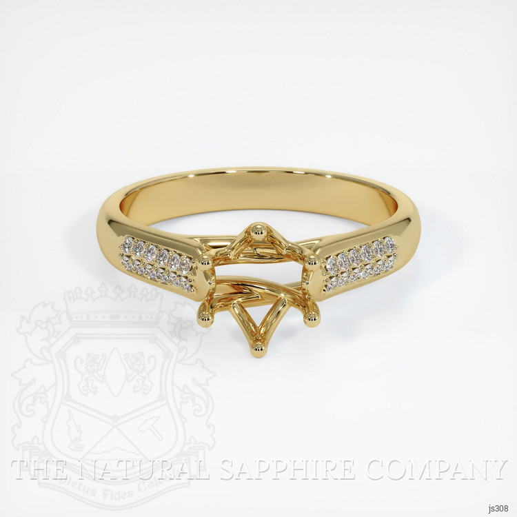 14K Yellow Gold Pave Ring Setting