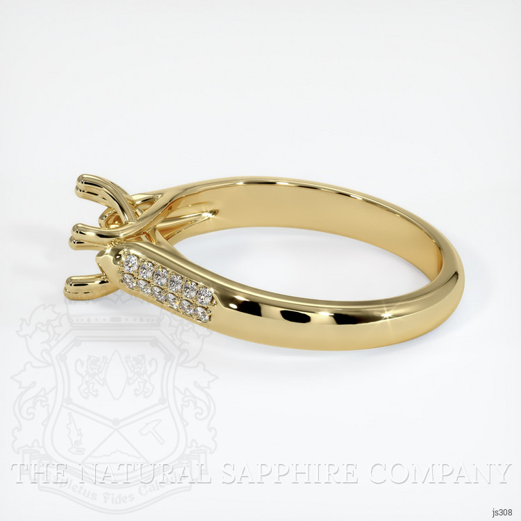 14K Yellow Gold Pave Ring Setting