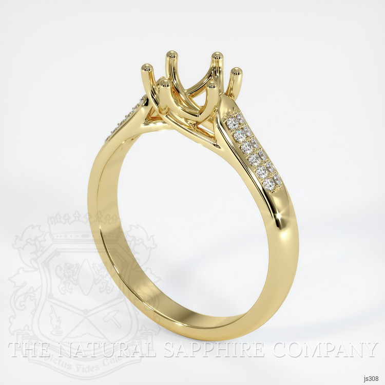 18K Yellow Gold Pave Ring Setting