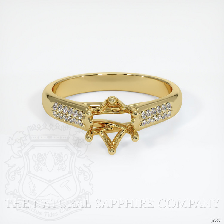 18K Yellow Gold Pave Ring Setting