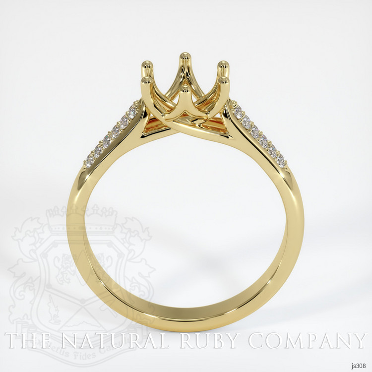 18K Yellow Gold Pave Ring Setting