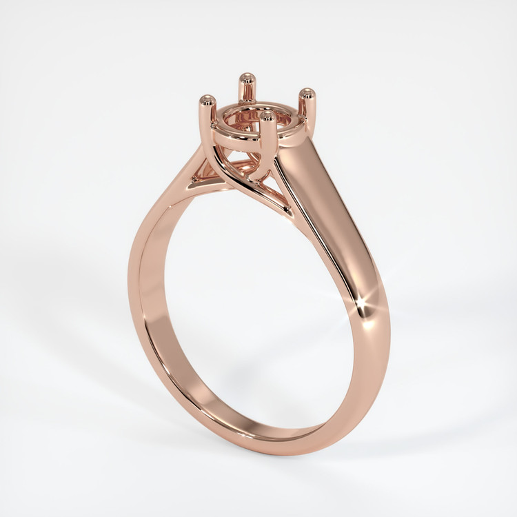 14K Rose Gold Solitaire Ring Setting