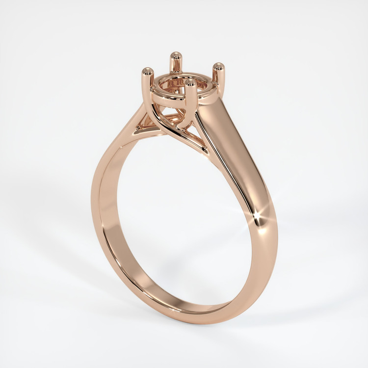 18K Rose Gold Solitaire Ring Setting