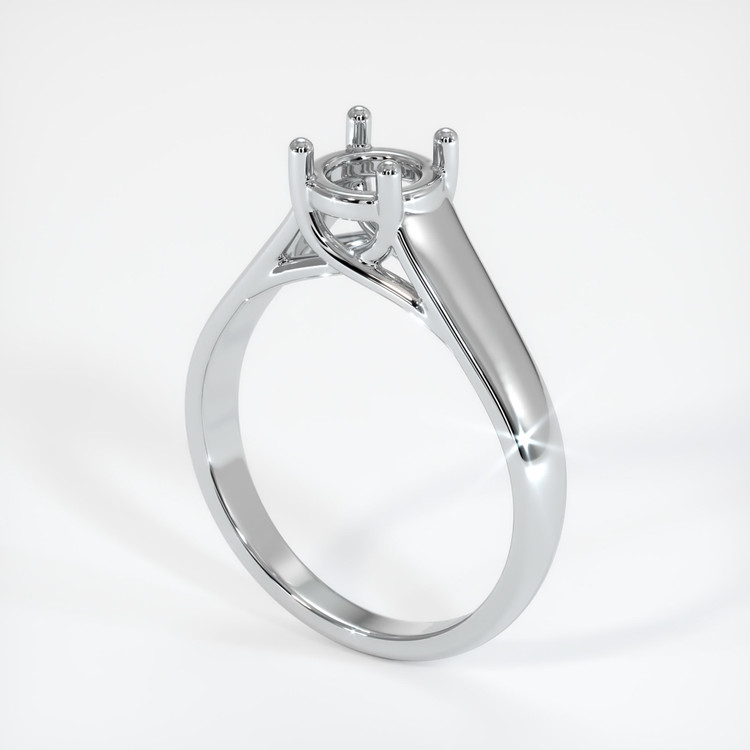 14K White Gold Solitaire Ring Setting