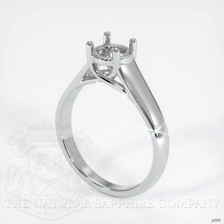 14K White Gold Solitaire Ring Setting