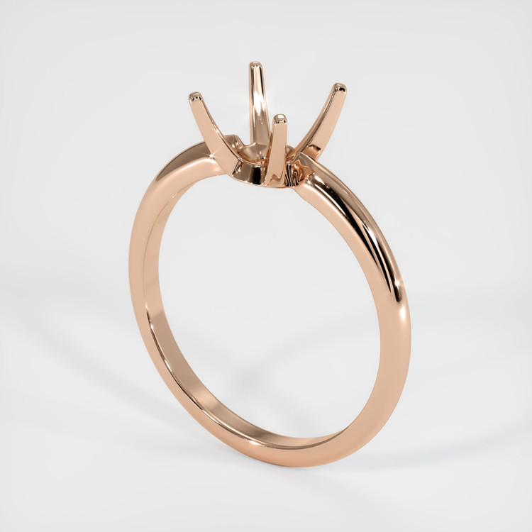 18K Rose Gold Solitaire Ring Setting