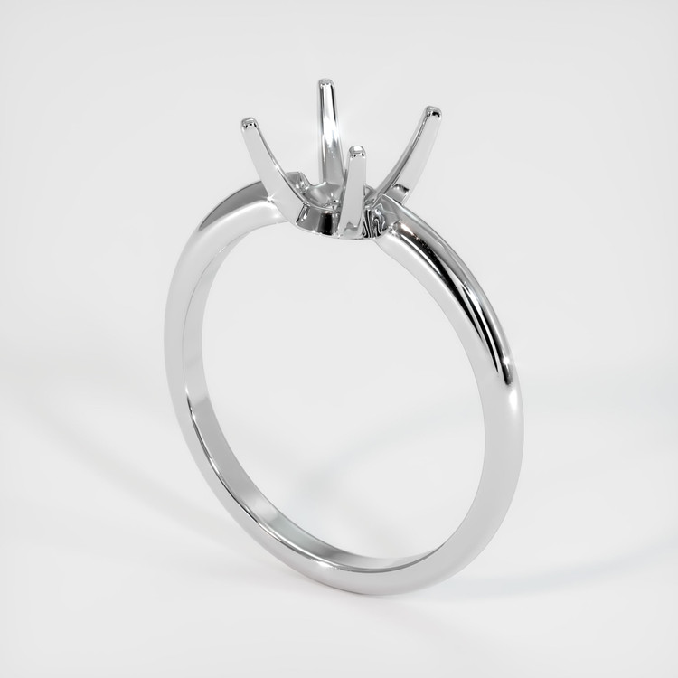 14K White Gold Solitaire Ring Setting