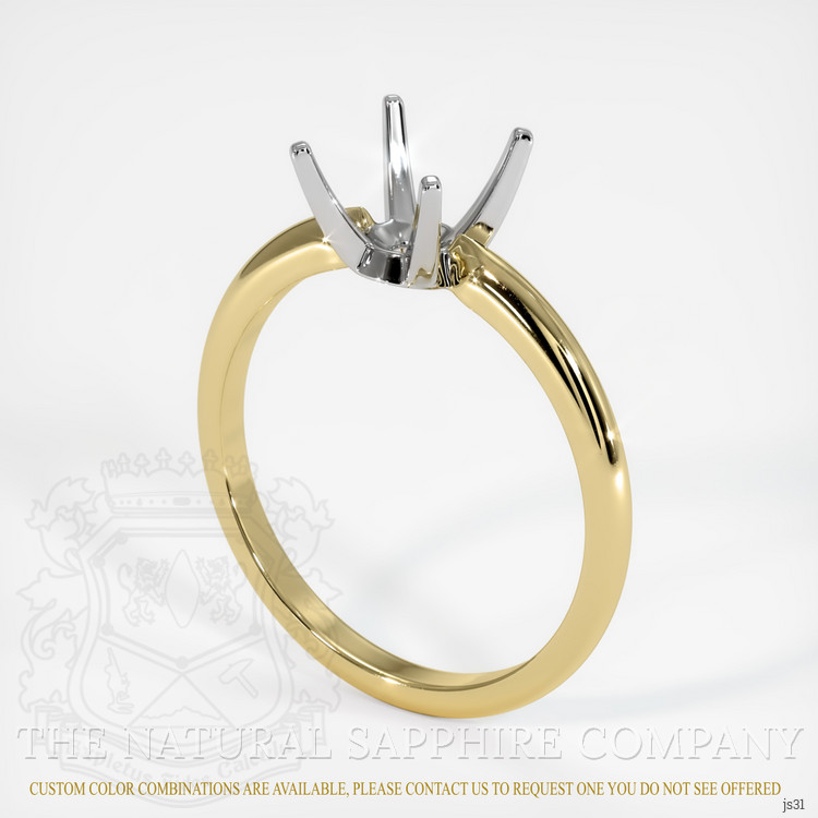 14K White & Yellow Solitaire Ring Setting