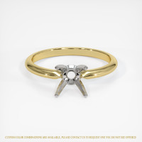 14K White & Yellow Solitaire Ring Setting Image
