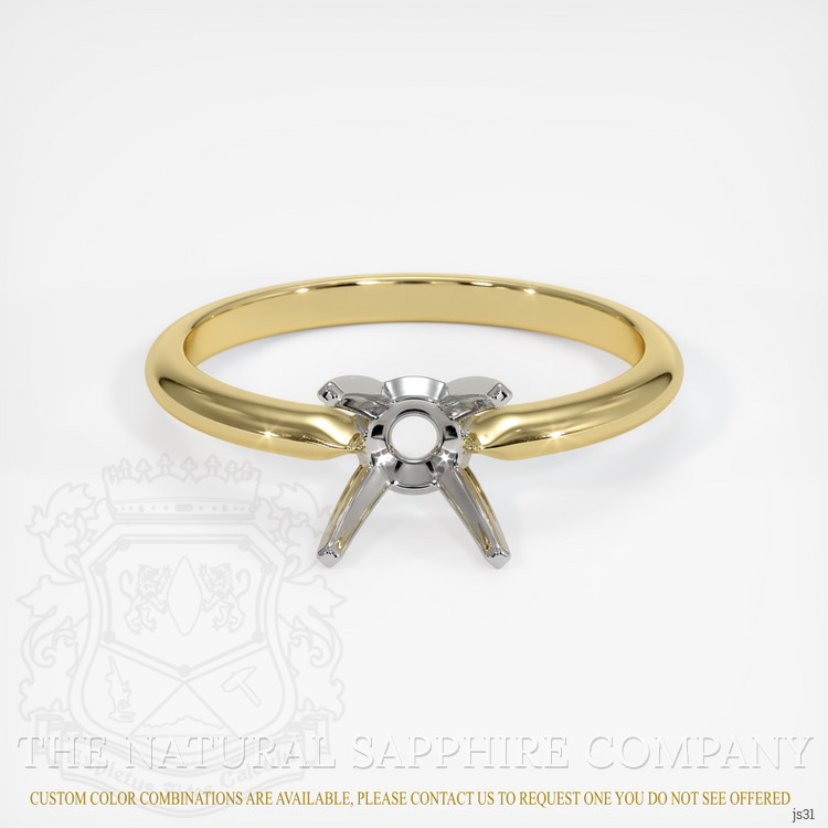 14K White & Yellow Solitaire Ring Setting