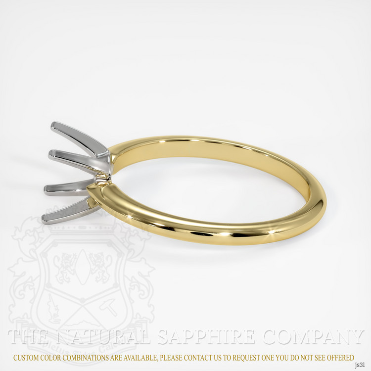 14K White & Yellow Solitaire Ring Setting