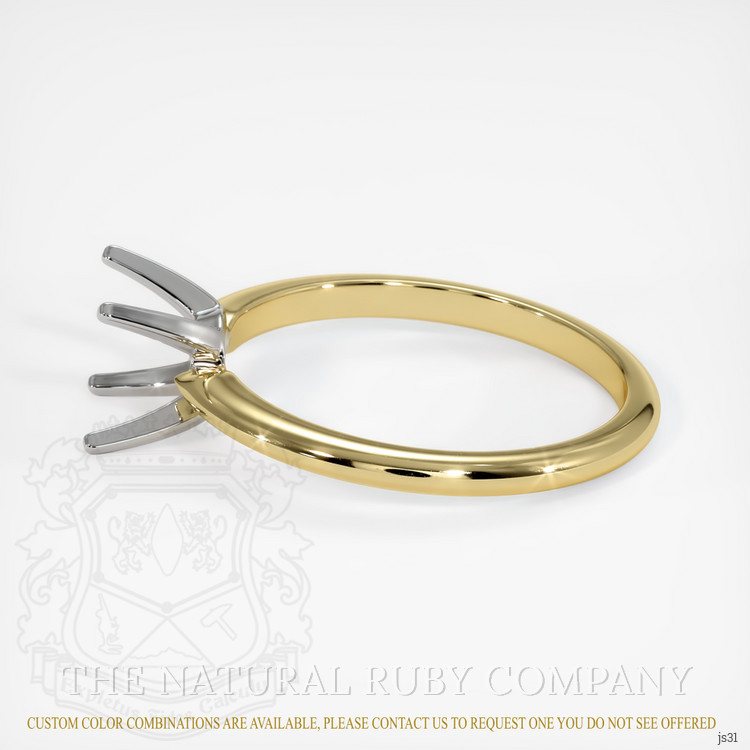 14K White & Yellow Solitaire Ring Setting