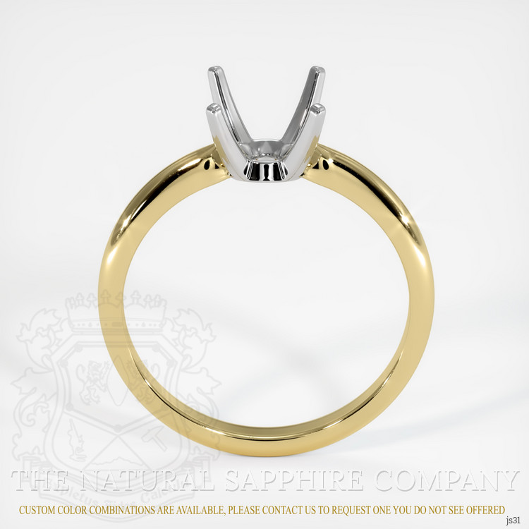 14K White & Yellow Solitaire Ring Setting