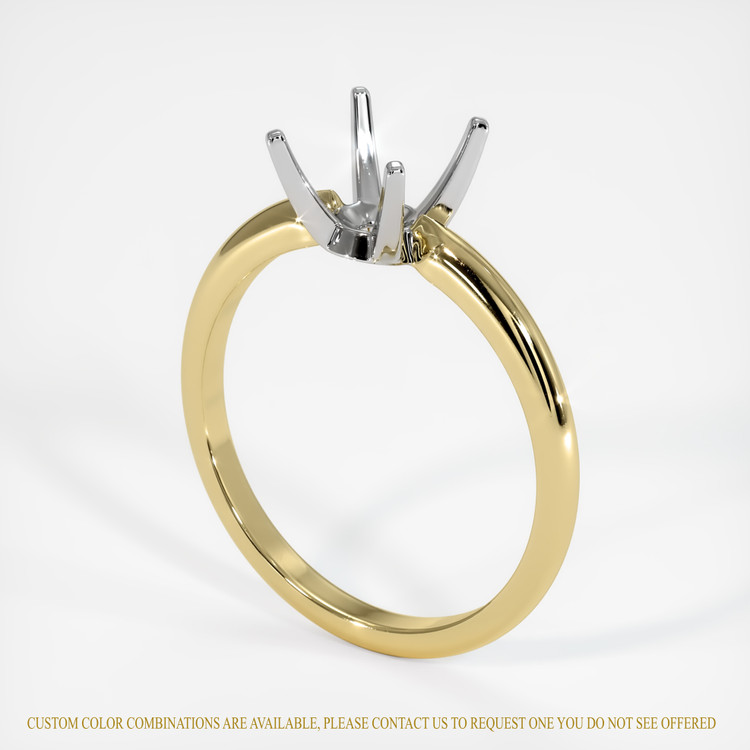 18K White & Yellow Solitaire Ring Setting