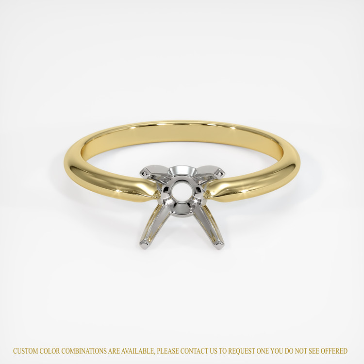 18K White & Yellow Solitaire Ring Setting