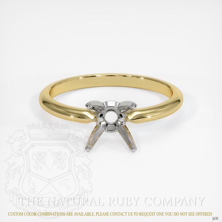 18K White & Yellow Solitaire Ring Setting