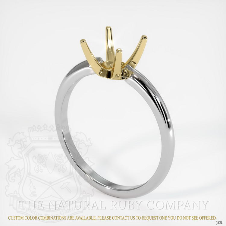 14K Yellow & White Solitaire Ring Setting