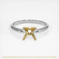 14K Yellow & White Solitaire Ring Setting Image