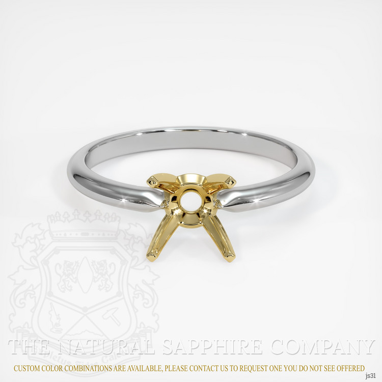 14K Yellow & White Solitaire Ring Setting