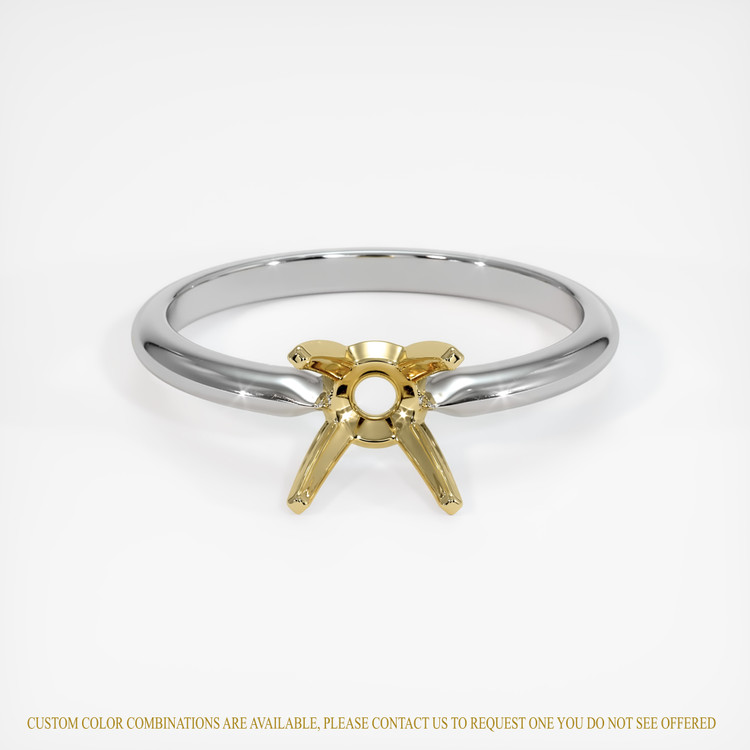 14K Yellow & White Solitaire Ring Setting