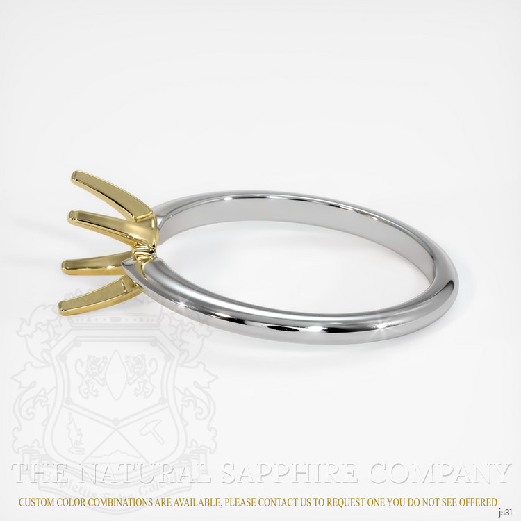 14K Yellow & White Solitaire Ring Setting